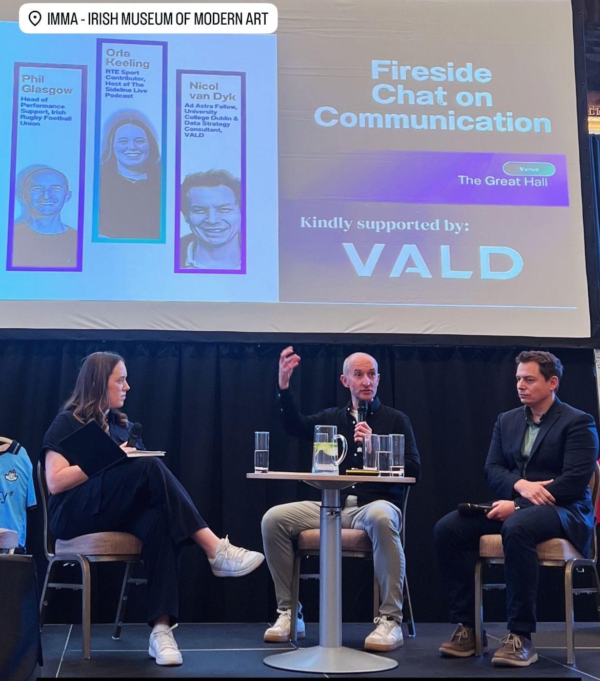 Orla Keeling on a fireside chat panel on communication at the Irish Museum of Modern Art